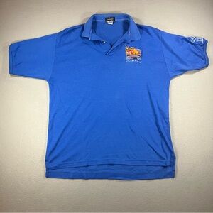 1996 Atlanta Olympics Vintage Polo Shirt LARGE Blue/White